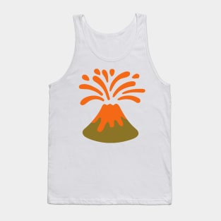 Volcano Erupting Emoticon Tank Top